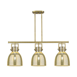 Gorlest - 3 Light Stem Hung Arched-Frame Island Light