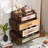 Fienley 26"W 4-Drawer Accent Chest with Mixed-Pattern Drawers, Vintage Wood Storage Cabinet