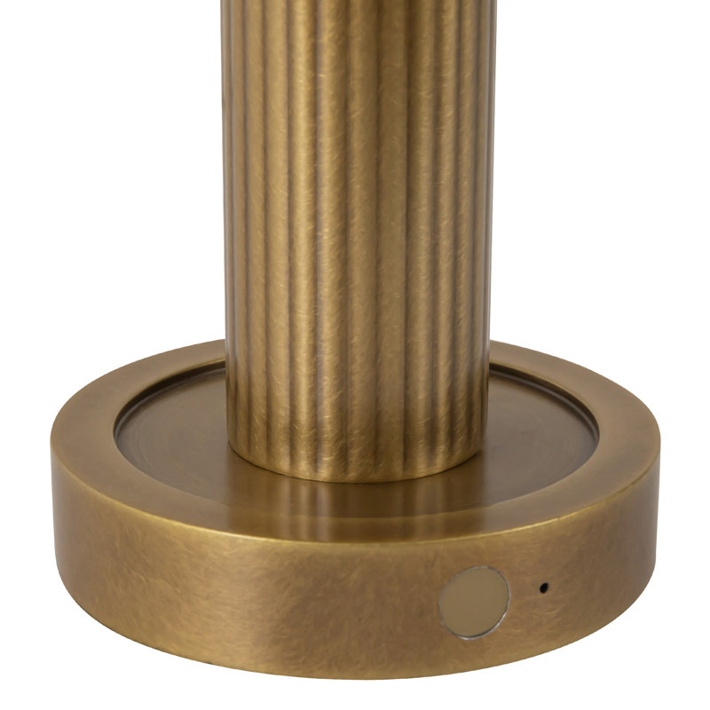 Vienna 9-in Black dimmable LED Table Lamp, Vintage Brass