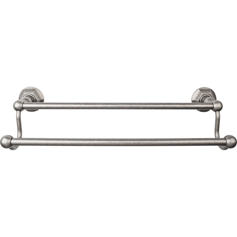 Edwardian Bath Double 20 1/2" Wall Mounted  Towel Bar, Antique Pewter