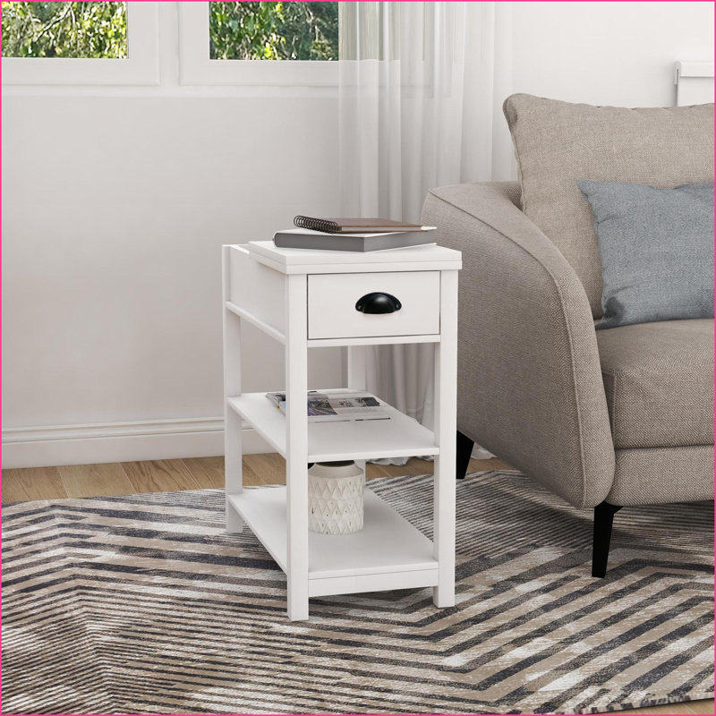 Table basse blanche à rabat avec tiroirs de rangement Tablette, peu encombrante pour le salon et amp; Petits espaces