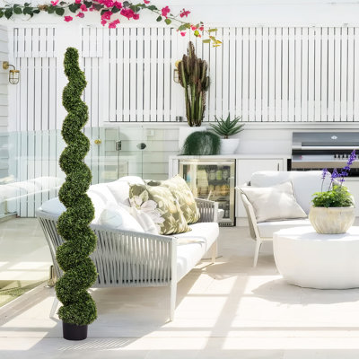 Outdoor Plastic Spiral Tree Plant - 210Cm. Lasting Allure, No Maintenance Troubles. Weighted Base For Stability. , 9.75 In Height, 15.44 Width, 47.09 Depth, 1Pcs/ Protected Artificial Outdoor. 210Cm,