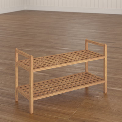 6 Pair Stackable Solid Wood Shoe Rack