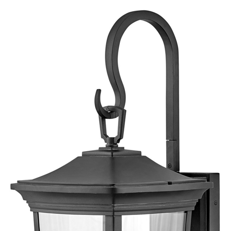 Bromley 3-Light Wall Mount Sheperd's Hook Lantern, Yes, Museum Black