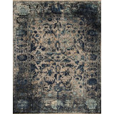 Shangri-La Hand Knotted Wool Area Rug in Blue/Gray/Beige