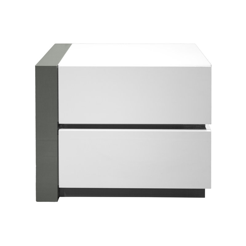 Kajal 25" White Nightstand (Left Facing) , Left Facing