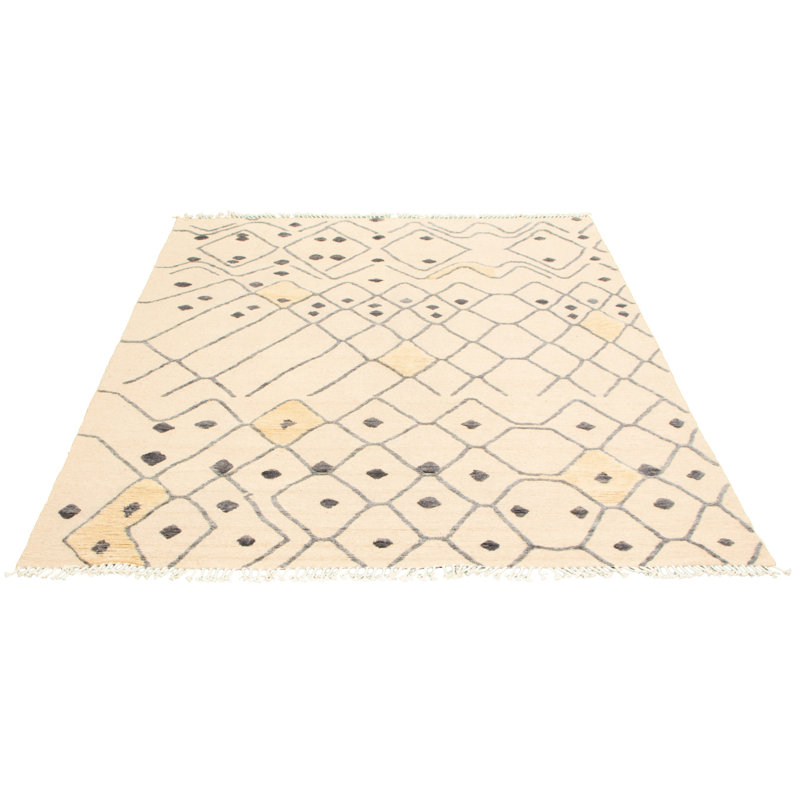 Tapis ivoire 8 pi 4 po x 9 pi 6 po main-noué la