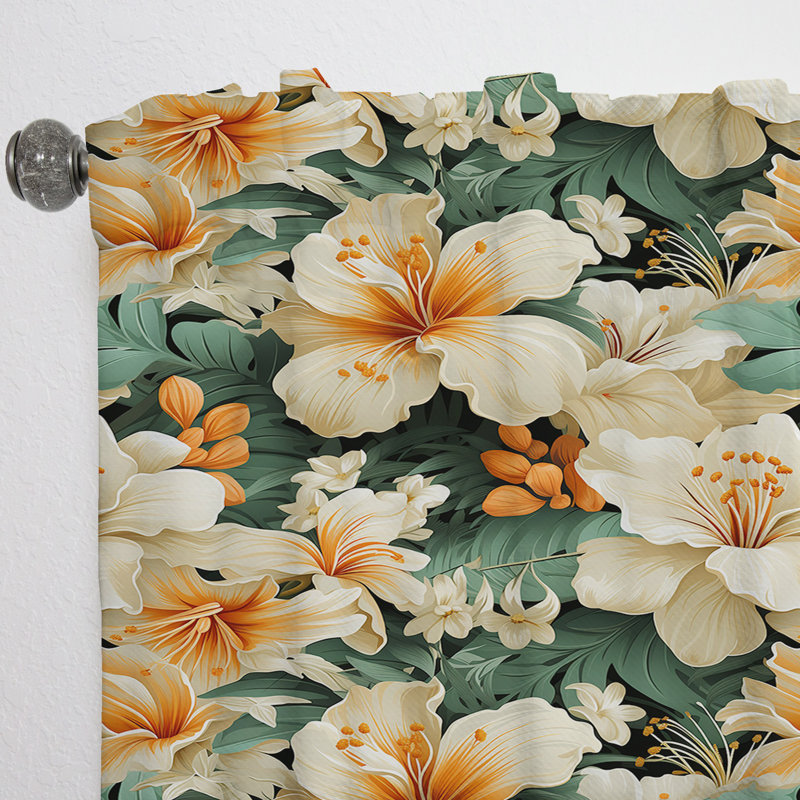 Mangue Bloom - motif tropical IV - Rideau tropical - Velours obscurcissant - 1 panneau, L 52 po x L 63 po