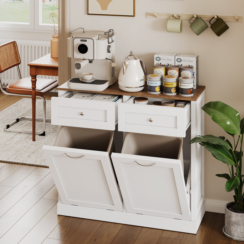 Double Tilt Out 2 X 10 Gallon Cabinet Trash Can(Not Include Trash Can)