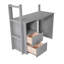 Lit mezzanine simple moderne avec placards gris, bureau et 2 armoires-508618673