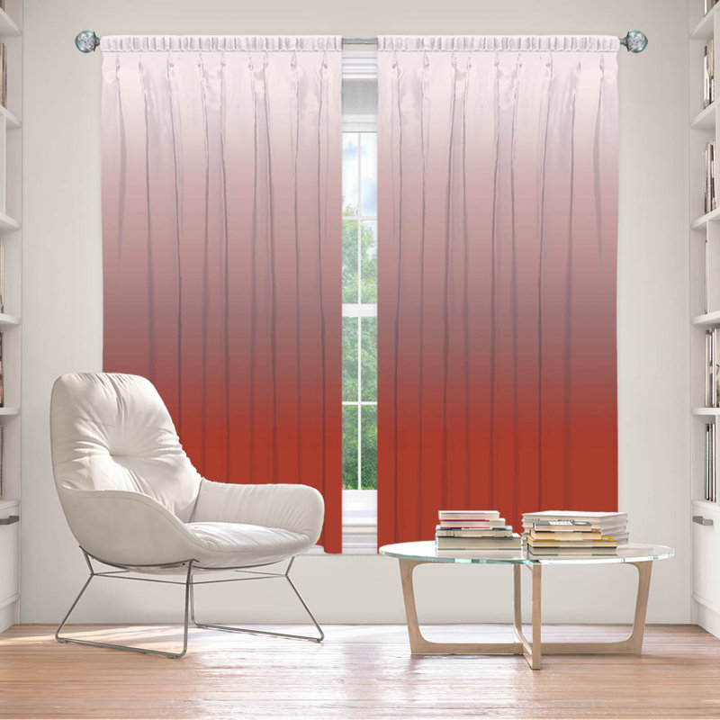 Vandela Room Darkening Curtain Pair, 40" W x 82" L, Aurora/Red/Gray