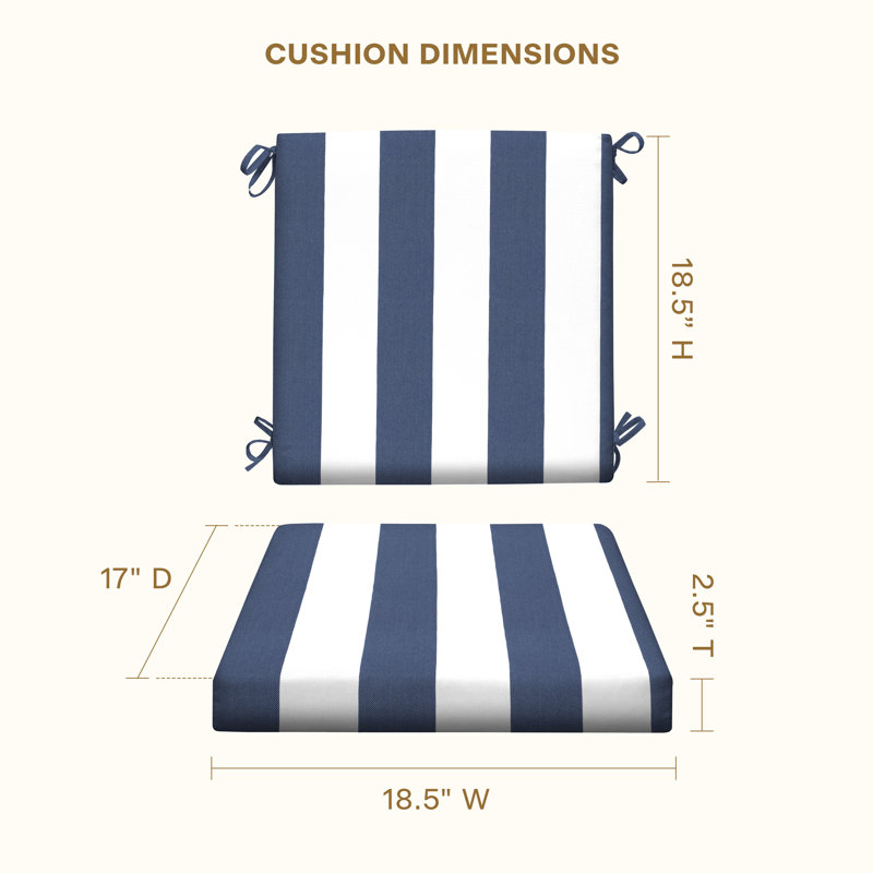 Coussin de chaise d'extérieur Cesur, Rayure d’auvent bleu