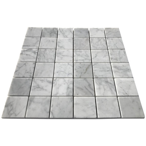 Carrara 2" x 2" Marble Grid Mosaic Wall & Floor Tile