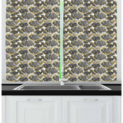 Floral Tailored Kitchen Curtain