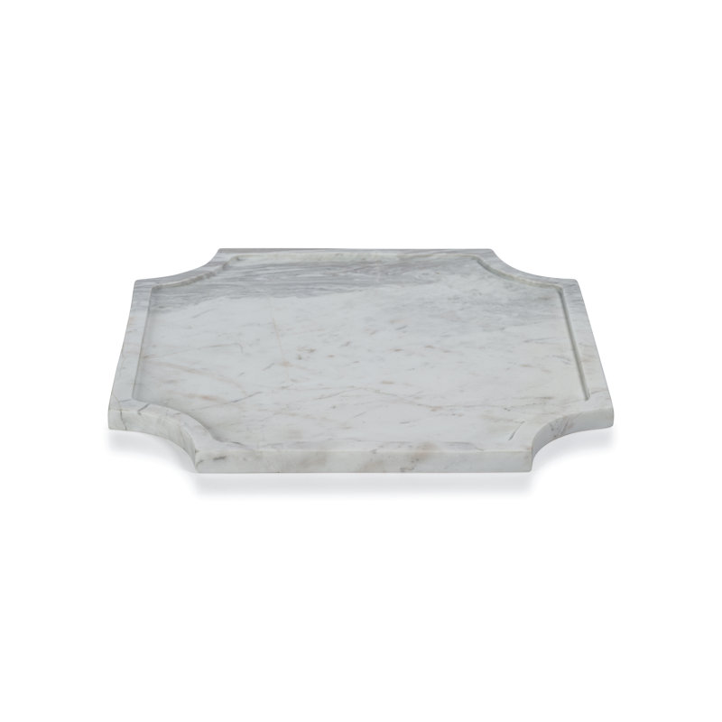 Plateau en marbre Rifah Volakas, H 0,59 po x l 14 po x P 14 po