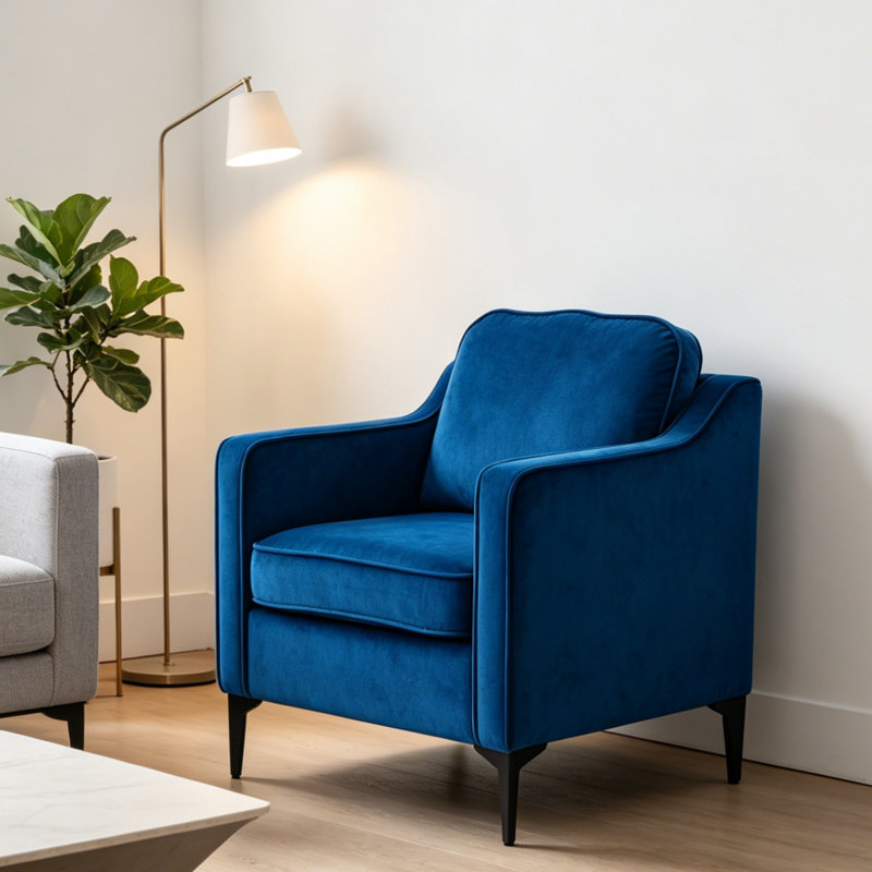 Modern Single Armchair, Blue