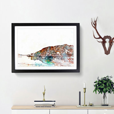 Docked Boats in Ballstad Norway in Abstract - Picture Frame Painting Print