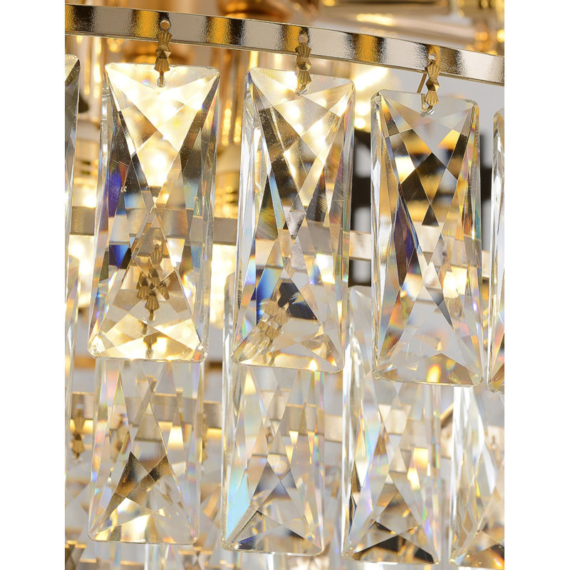 Luminaire suspendu en cristal à 8 lumières avec accents en cristal
