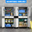 Armoire de rangement pour outils à roulettes H 71 po avec panneau perforé et 2 tiroirs, armoire de rangement en métal avec roues et portes pour garage, entrepôt, maison, assemblage requis, noir-217317991