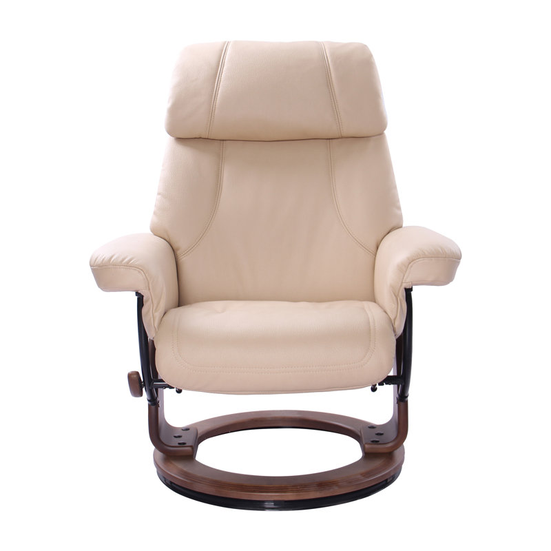 Upholstered Swivel Recliner, Leather Match