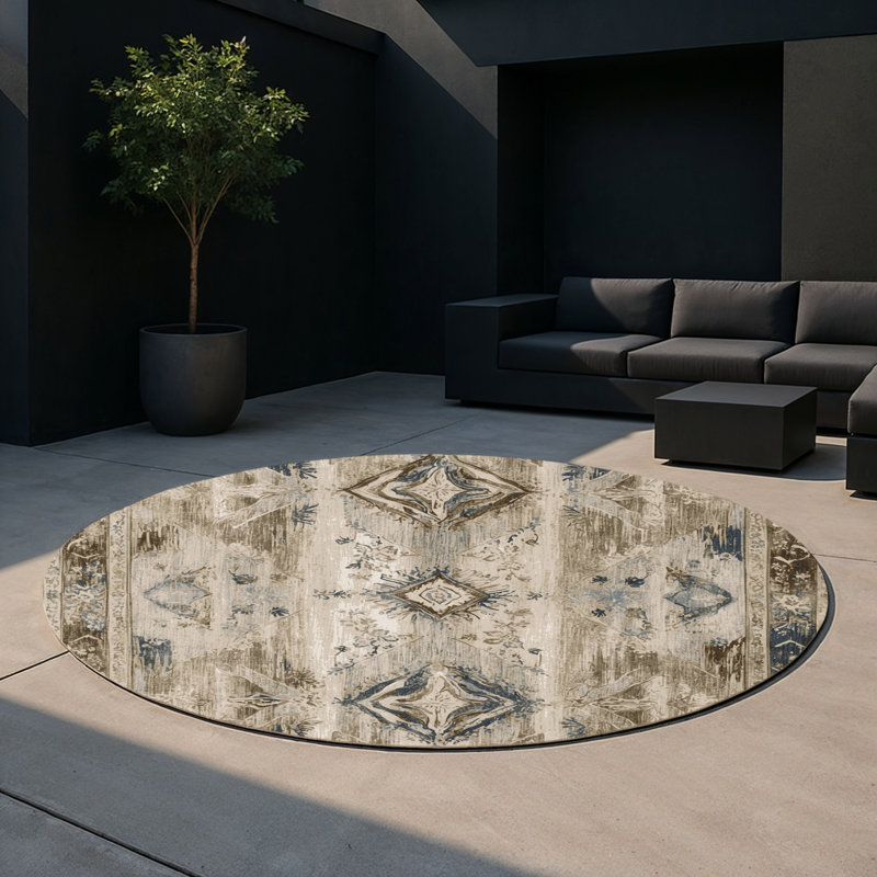 Tapis intérieur et extérieur Regal Flourish, Rond 5 pi