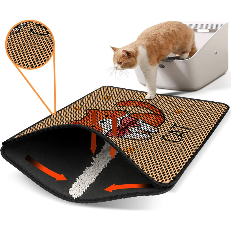 Premium Cat Litter Mat, 18 x 24 inches | 50% PVC / 50% Polyester, Machine Washable & Vacuum Friendly | Durable, Easy-Clean Design for Pet Owners | Protect Your Floors from Litter Messes