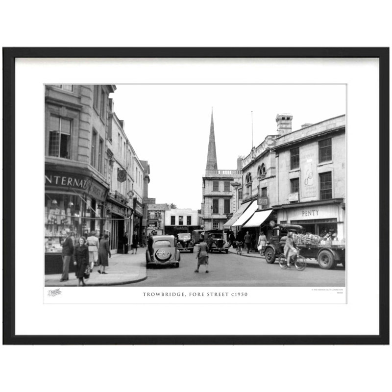 Trowbridge, Fore Street C1950 - Single Picture Frame Print, 40cm H x 50cm W x 2.3cm D, Black/White