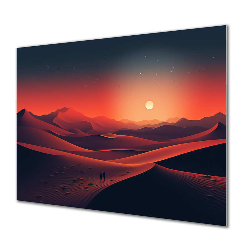 Red Desert Twilight Photo V - art mural désert en métal, H 12 po x l 20 po x P 1 po