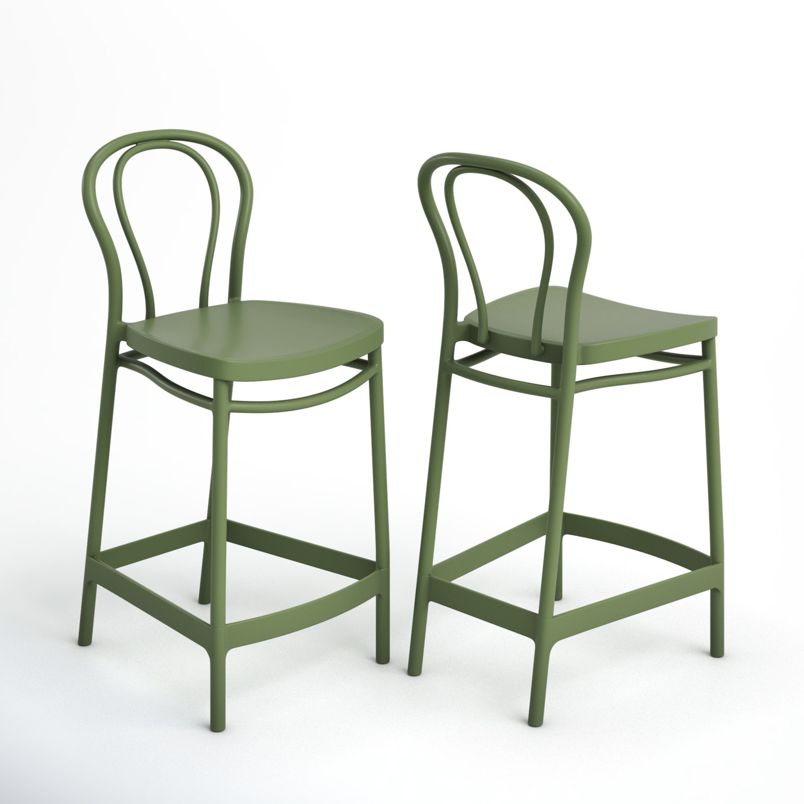 Farrah Patio Bar Stool, Olive Green, Counter Stool (25.6" Seat Height)
