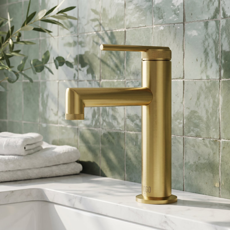 Robinet pour salle de bain à poignée simple Sterling, Or brossé mat