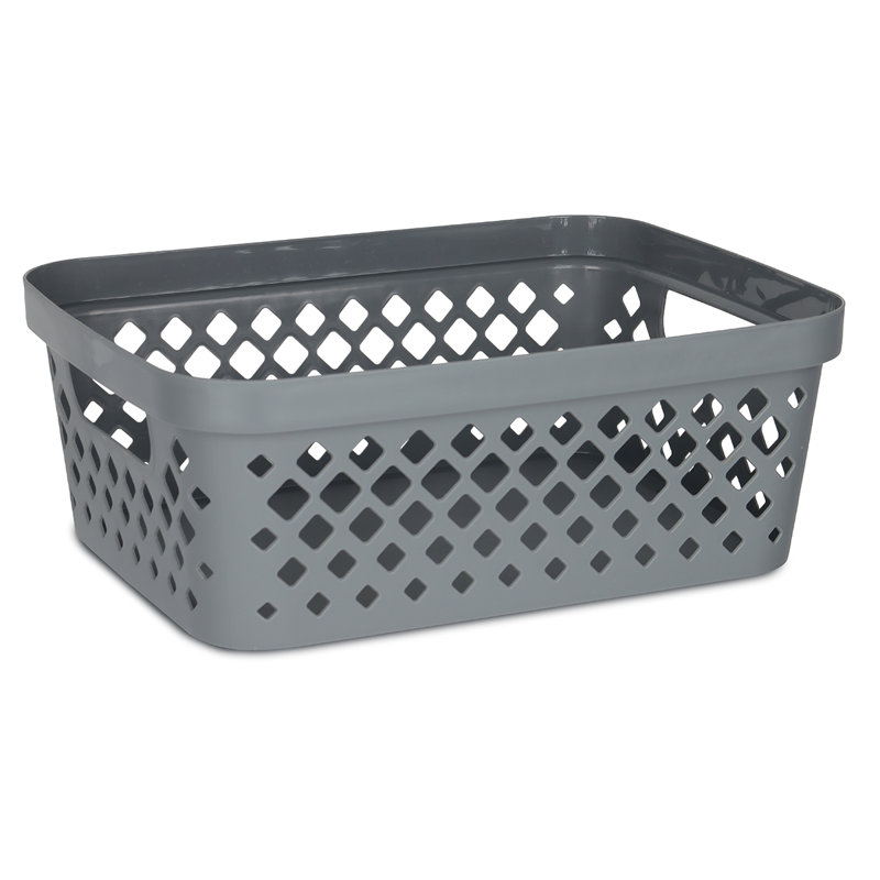 Ensemble de 6 paniers de rangement Glad Diamond, Gris, 8 pte