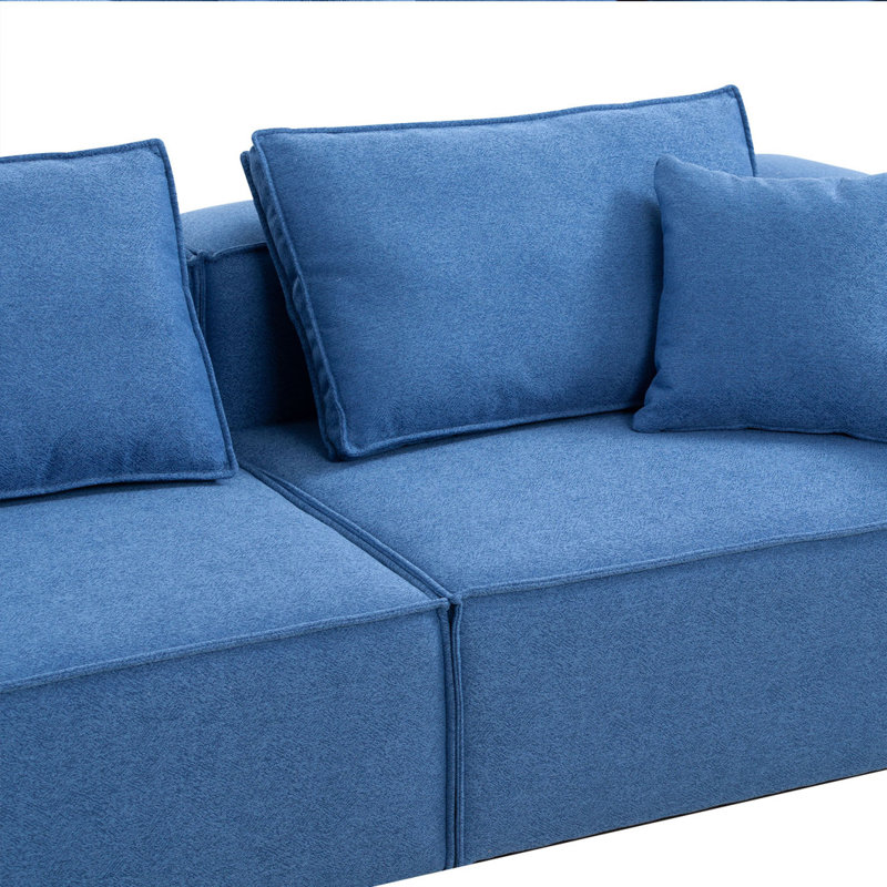 Canapé modulaire rembourré 4 pièces Modern Sofa, Bleu