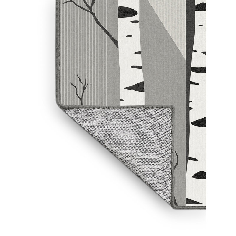 Tapis scandinave à rayures grises lavable à la machine Orlandra, 6 X 9