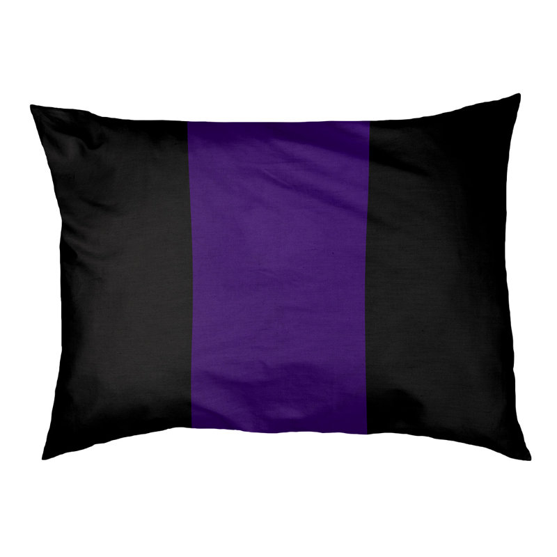Coussin Houston, Grand (l 40 po x P 30 po x H 14 po), Noir / mauve / noir