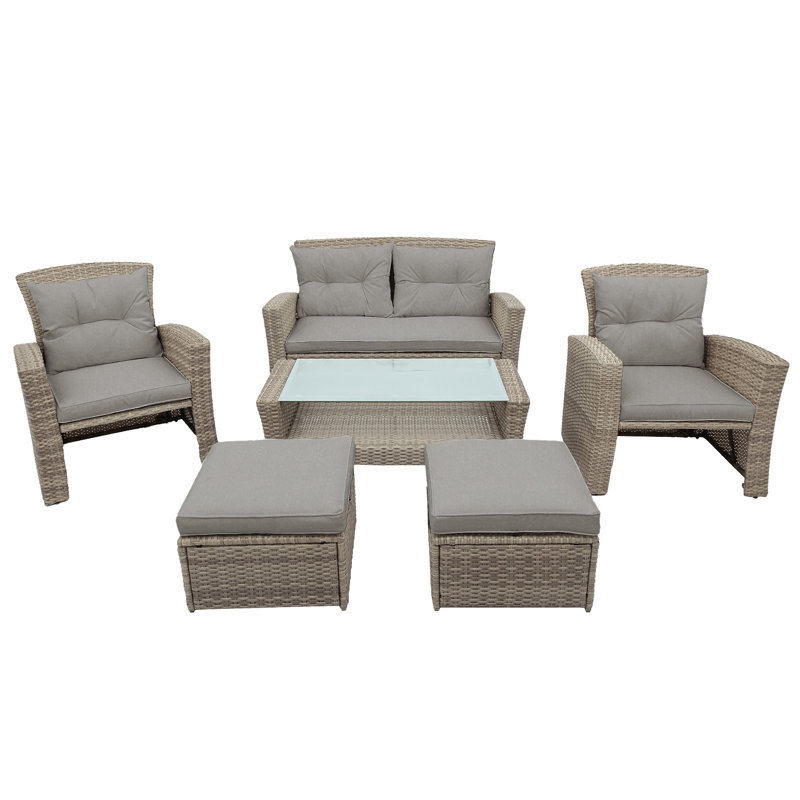 U-Style Patio Furniture Set, Gray