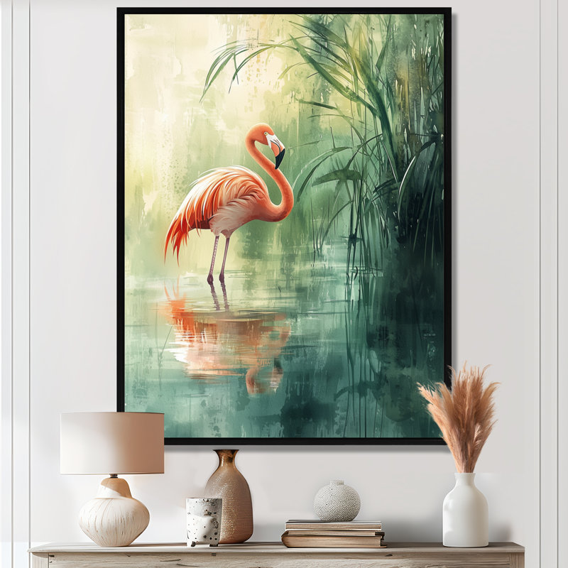 Clemencia - Animals Canvas Art Print, Noir, Impression encadrée flottante, H 20 po x l 12 po
