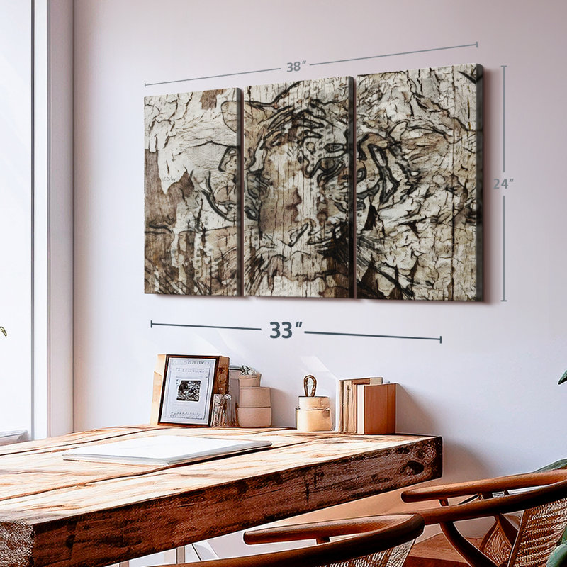 Impression sur toile brun tigre, H 24 po x l 38 po x P 1,25 po