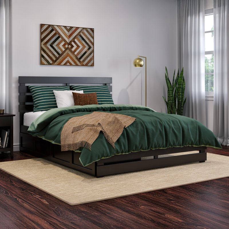 Aaliyah-Skye Solid Wood Slat Storage Bed, Queen