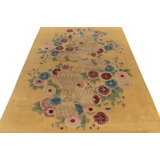 Art Deco Hand Knotted Wool Geometric Area Rug