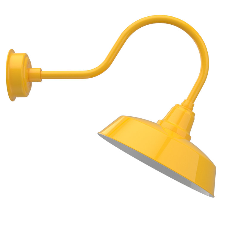 Luminaire de grange d’extérieur à del Vandervliet, H 8 po x l 16 po x P 12 po, Jaune