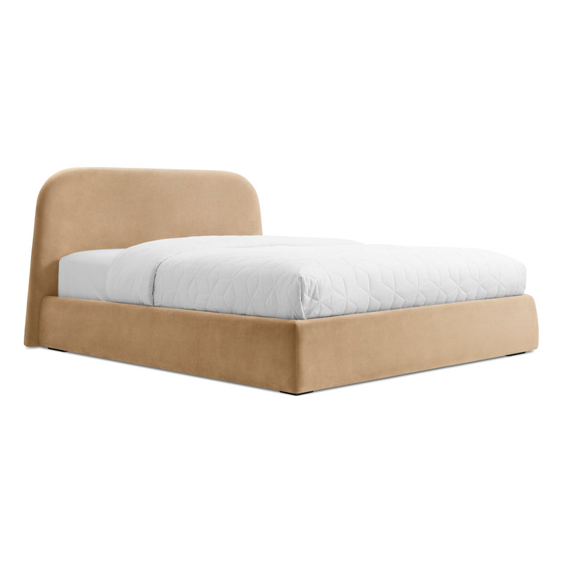 Couvercle pour grand lit - velours chameau, Chameau, Grand lit