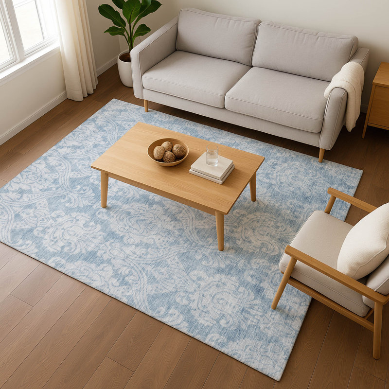 Tapis damassé Honig AMF1659 de qualité supérieure lavable à la machine, Rectangulaire 8 pi x 10 pi