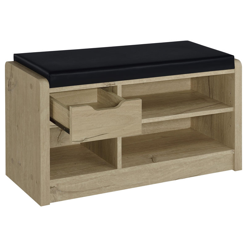 Arrington Storage Bench White Oak, Beige/Black