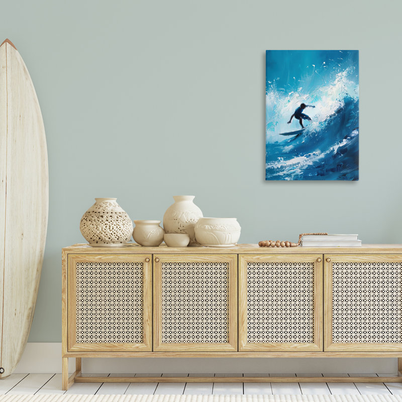 «Surfer & Splashing Wave», conception par LSR Design Studio, H 36 po x l 24 po
