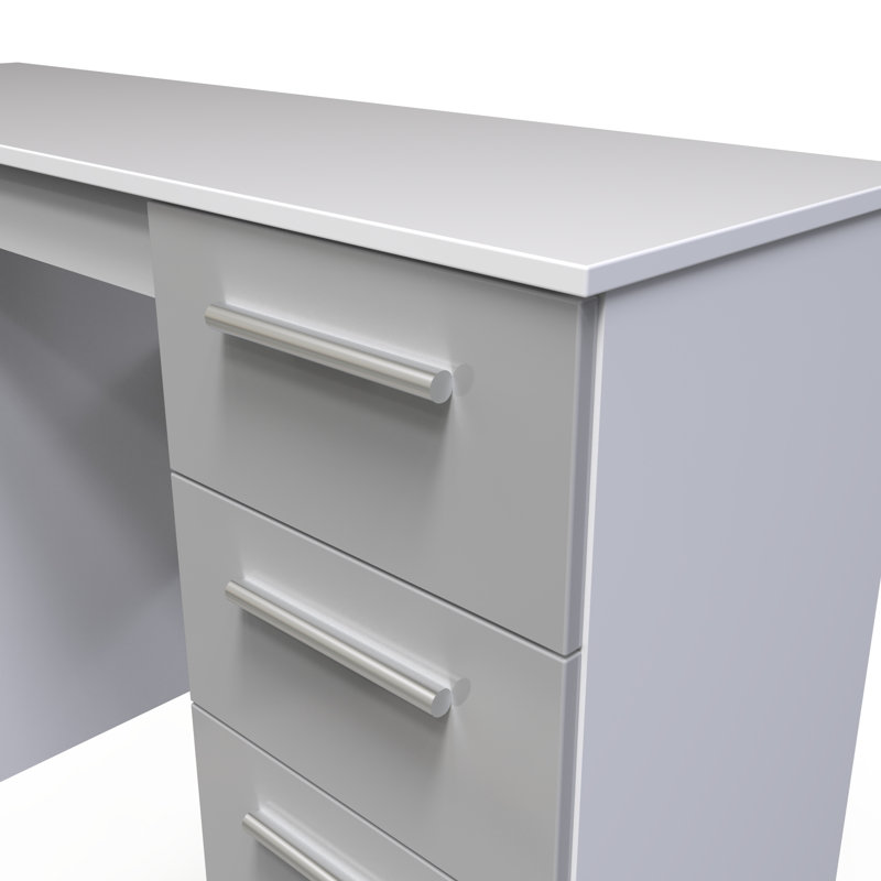 Takijah Double Pedestal Desk IN Grey Matt