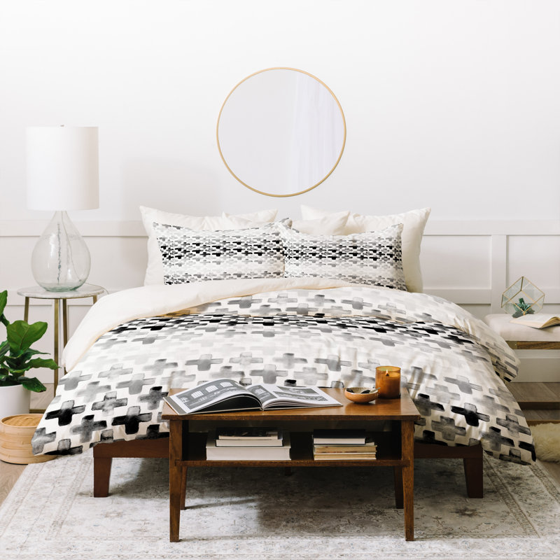 Ensemble de housse de couette à croix monochrome Little Arrow Design Co, Simple TG