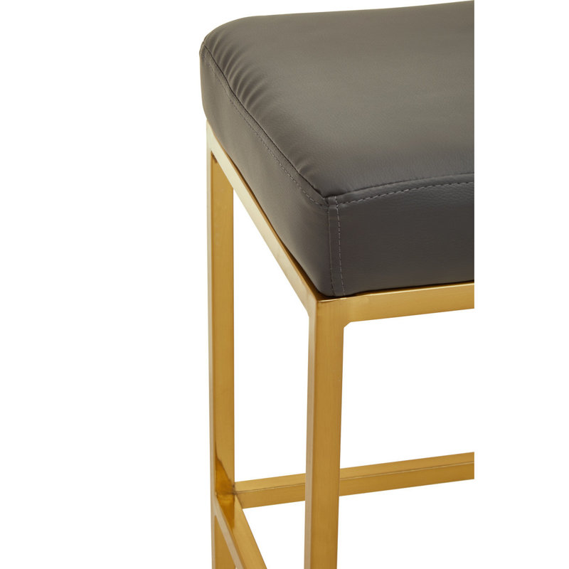 Avitable Upholstered Counter Stool with Metal Frame, Gold, Grey