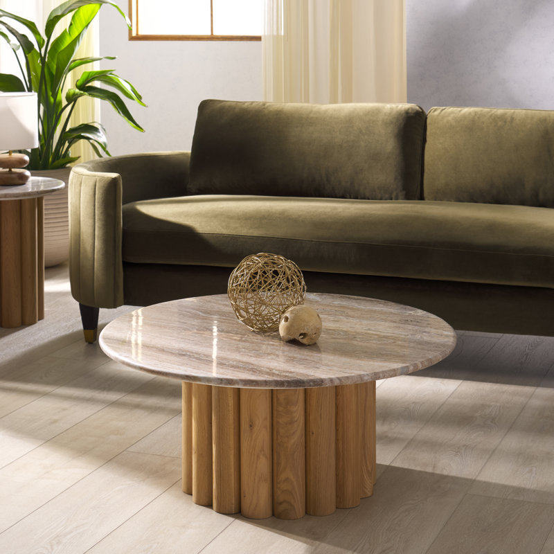 Roxiella Round Coffee Table, Natural, Brown