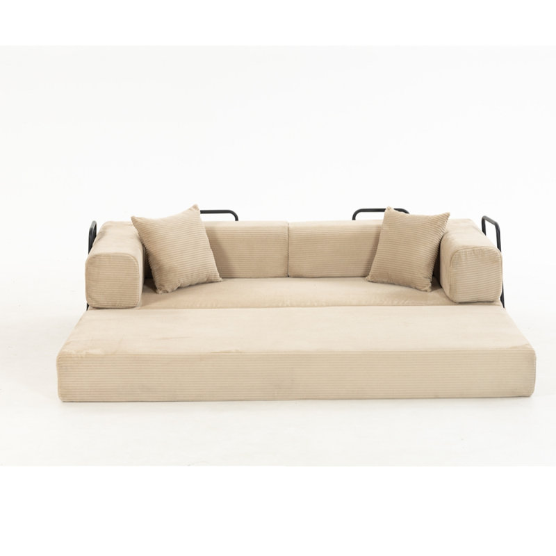 Canapé souple en velours côtelé, Beige