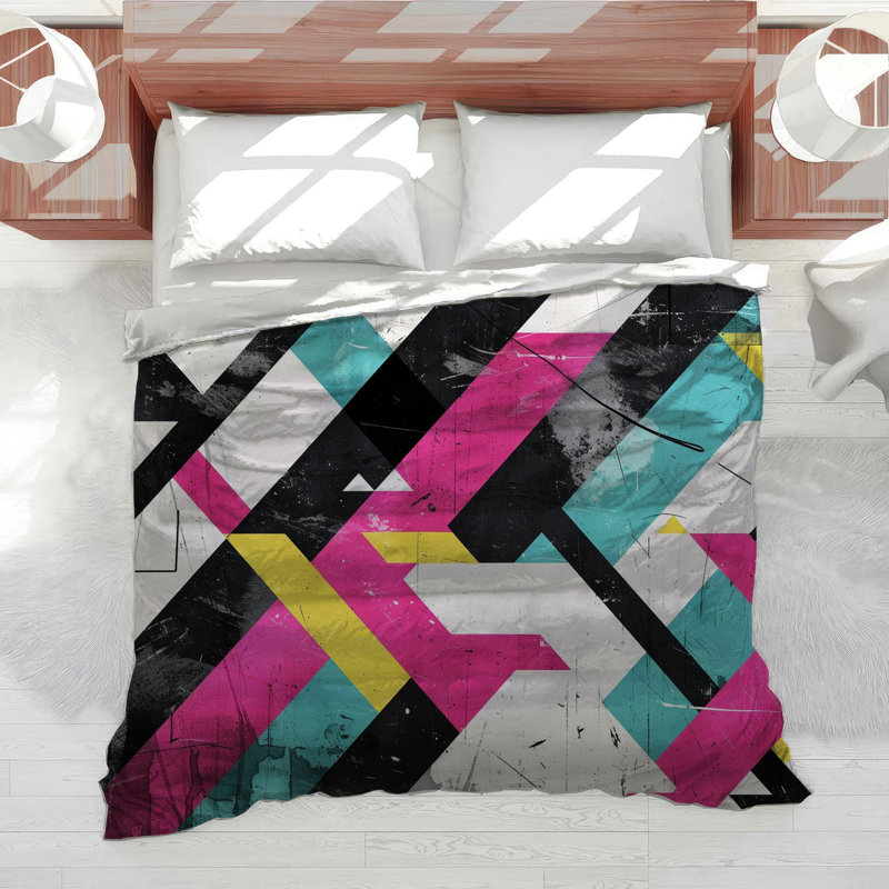 Housse de couette à motif géométrique, Housse de couette pour lit simple